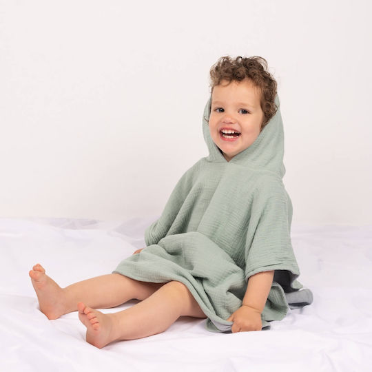 Beach Towel Kids Poncho Made Double Muslin Terry Kidizi 2-5 Years Old Rosa