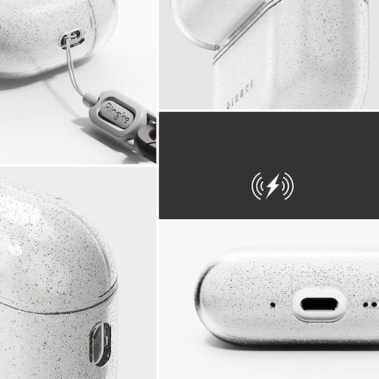 Ringke Air Case Silicone with Hook Glitter Clear for Apple AirPods Pro 3