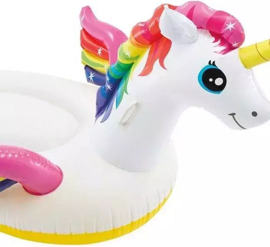 Intex Unicorn Inflatable Ride On for Sea Unicorn with Handles White 210x140cm
