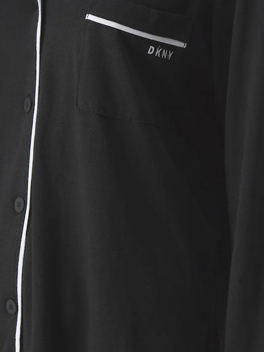 DKNY Winter Damen Pyjama-Set Schwarz