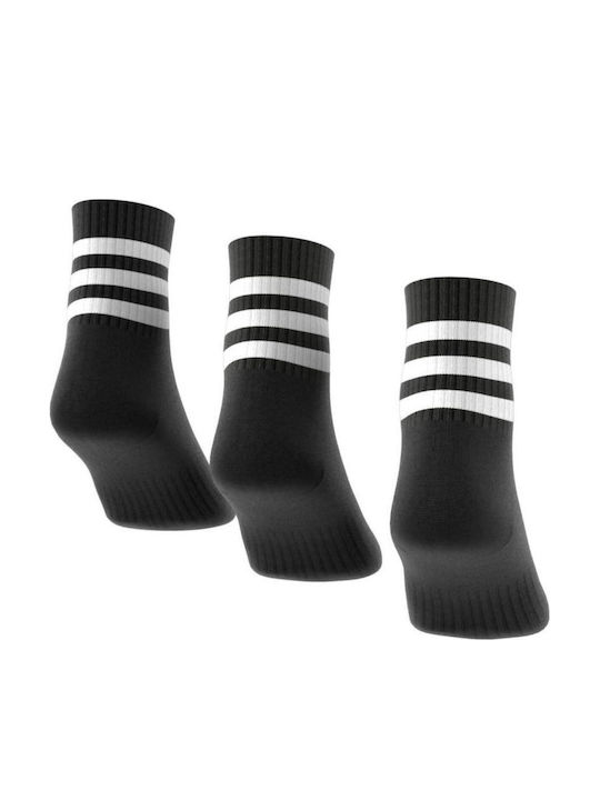 adidas 3-Stripes Cushioned Αθλητικές Κάλτσες Μαύρες 3 Ζεύγη
