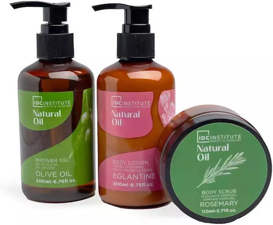 IDC Institute Natural Oil Basket Skin Care Set for Moisturizing & Body Cleaning 4pcs