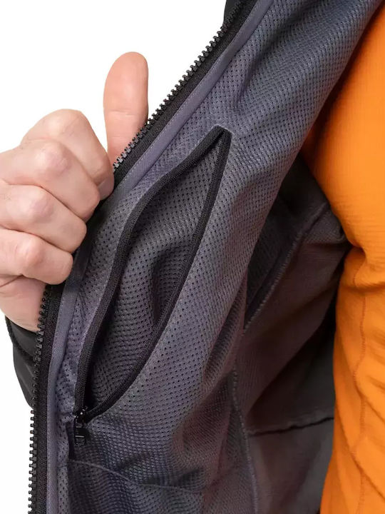 Χειμωνιάτικο Μπουφάν Softshell Αδιάβροχο και Αντιανεμικό Μαύρο