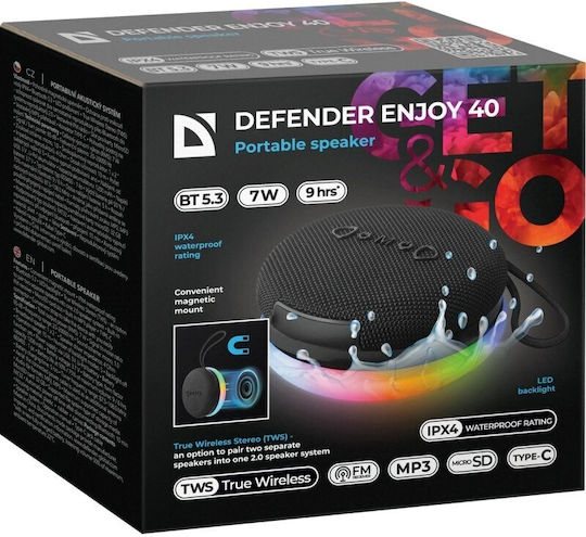 Defender Enjoy 40 Ηχείο Bluetooth 7W με Διάρκεια Μπαταρίας έως 9 ώρες Μαύρο