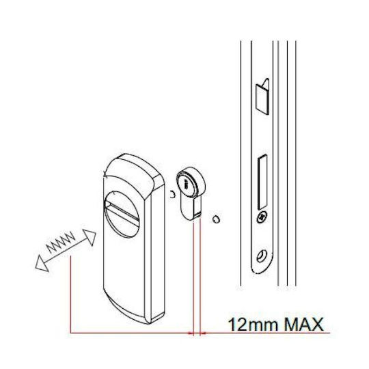Disec Defender Lock Aluminium doors Gray