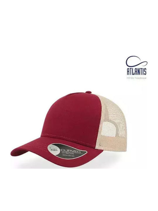 Atlantis Rapper Cotton Five-Panel Jockey Hat Code Rapper Cotton Burgundy Stone