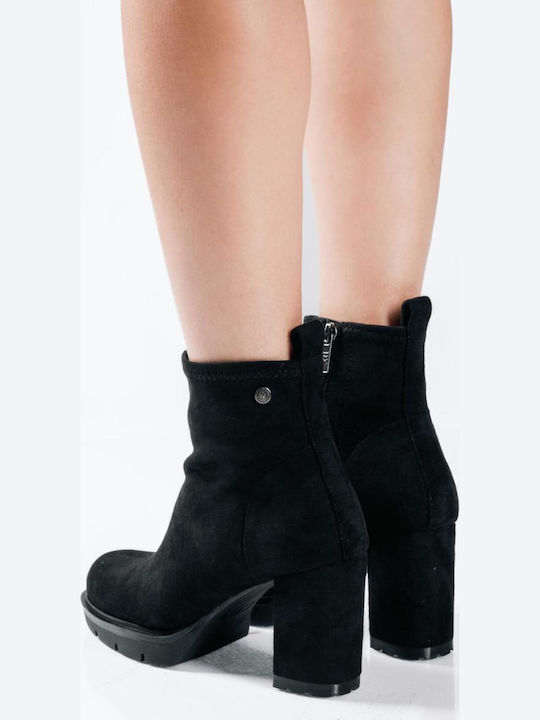 Wildleder Stiefeletten Damen Schwarz