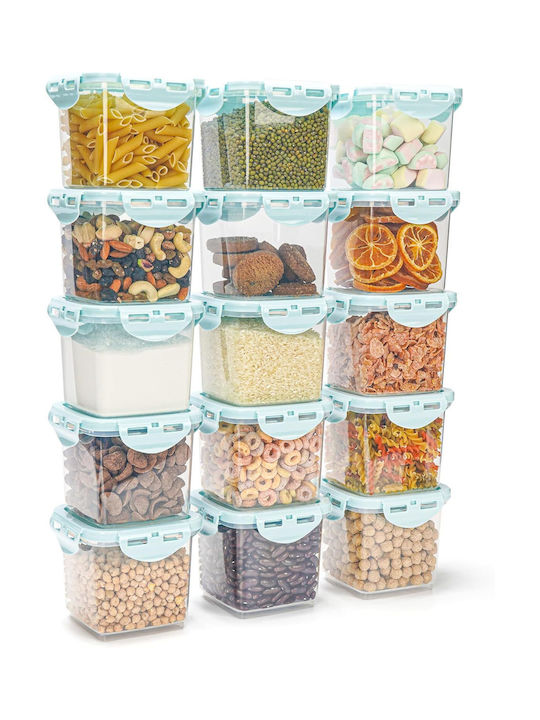 Belle Vous Set 15buc Cutii Uz General cu capac Plastic Albastru 650ml