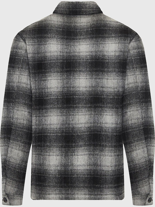 Langärmeliges Overshirt in Normale Passform Grau
