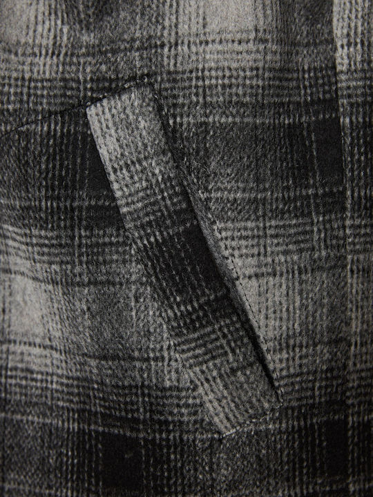 Langärmeliges Overshirt in Normale Passform Grau