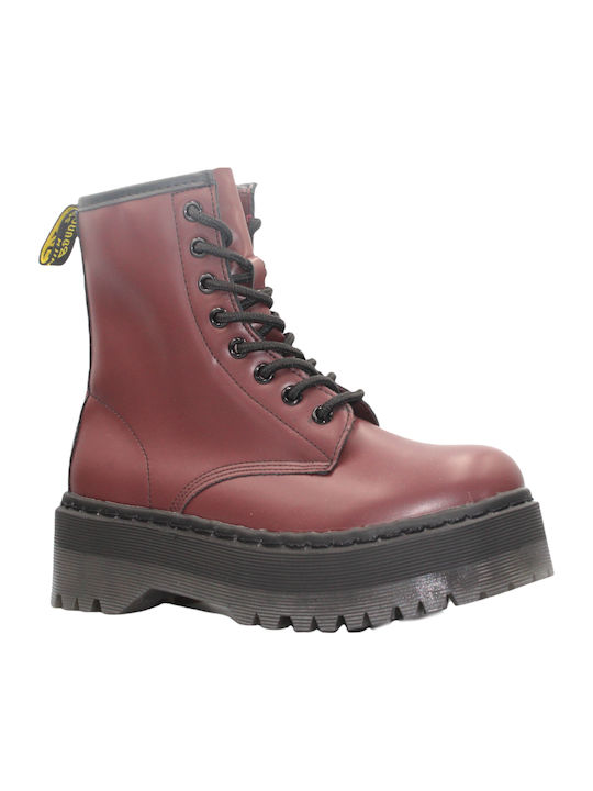 Women's Ankle Boots with Medium Heel Burgundy