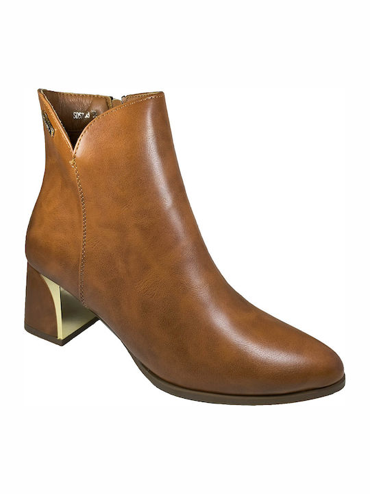 Women's Ankle Boots with Medium Heel Brown