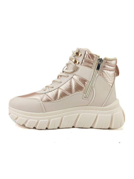 Women's Ankle Boots Platform Gold