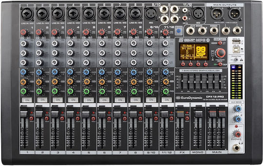 EuroDynamic CPX-12 PRO Αναλογικός Μίκτης 12 Καναλιών & Bluetooth