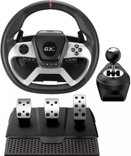 Genius SpeedMaster X5 FF Steering Wheel with Shifter and Pedals for PC / PS4 / XBOX One with 1008° Rotation