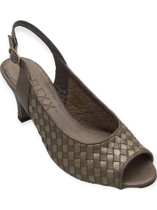 Leder Pumps Gray