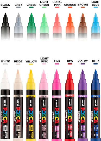 Posca Μαρκαδόροι Σχεδίου Σετ 16 χρώματα