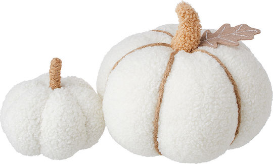 Pumpkin Διακοσμητική Κολοκύθα 20cm Κρεμ Κρεμ Διάμετρος 20cm × Ύψος 15cm