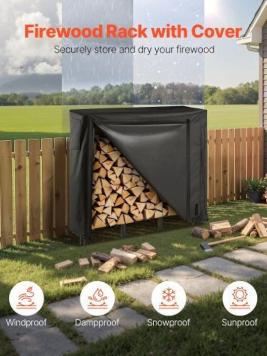 Vevor Μεταλλικό Ράφι Αποθήκευσης Ξύλων 122x32x118cm Γκρι