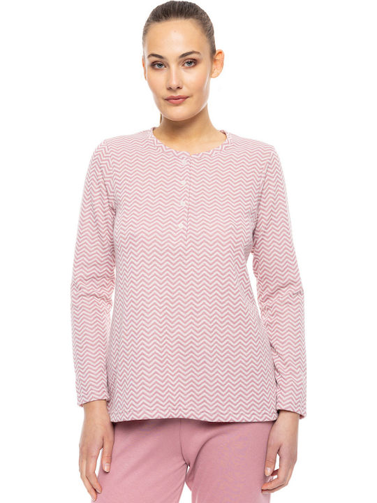 Pink Label Winter Damen Pyjama-Set Rosa