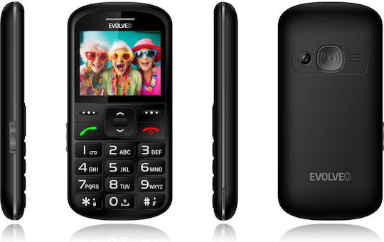 Evolveo EasyPhone XS Single SIM Мобилен Телефон с Големи Бутон Черен