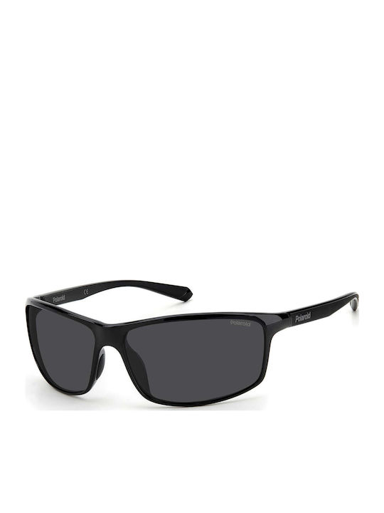 Polaroid Men's Sunglasses with Black Horn-Rimmed Frame and Grey Polarized Lens PLD7036/S 807/M9