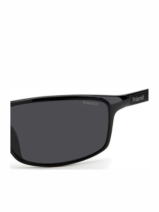 Polaroid Men's Sunglasses with Black Horn-Rimmed Frame and Grey Polarized Lens PLD7036/S 807/M9