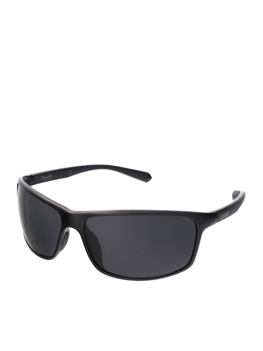 Polaroid Men's Sunglasses with Black Horn-Rimmed Frame and Grey Polarized Lens PLD7036/S 807/M9