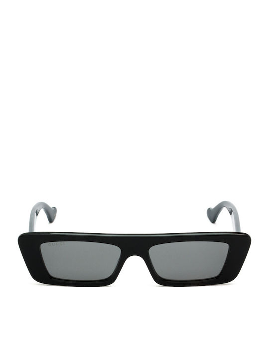 Gucci Damen Sonnenbrille mit Schwarz Kunststoff Gestell und Silber Spiegel Linse GG1331S 005