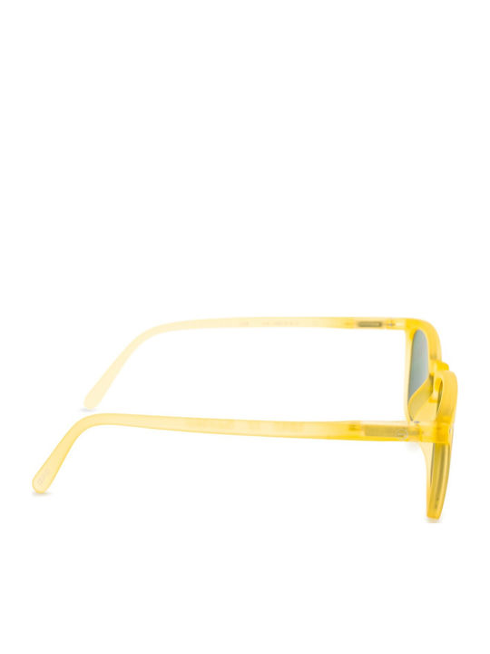 Izipizi Men's Sunglasses with Yellow Plastic Frame and Green Lens
