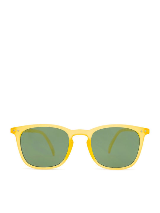 Izipizi Men's Sunglasses with Yellow Plastic Frame and Green Lens