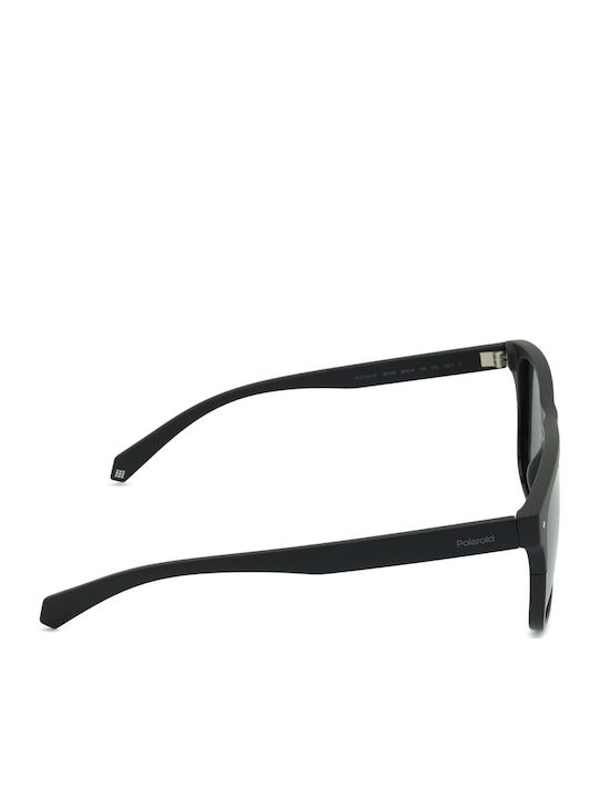 Polaroid Men's Sunglasses with Black Horn-Rimmed Frame and Grey Polarized Lens PLD6041/S 807/M9