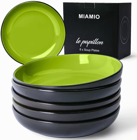 Miamio Green Ceramic Dinnerware Set 6pcs