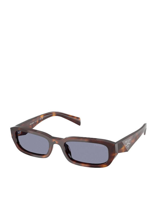 Prada Unisex Γυαλιά Ηλίου με Καφέ Ταρταρούγα Κοκκάλινο Σκελετό και Μωβ Φακό