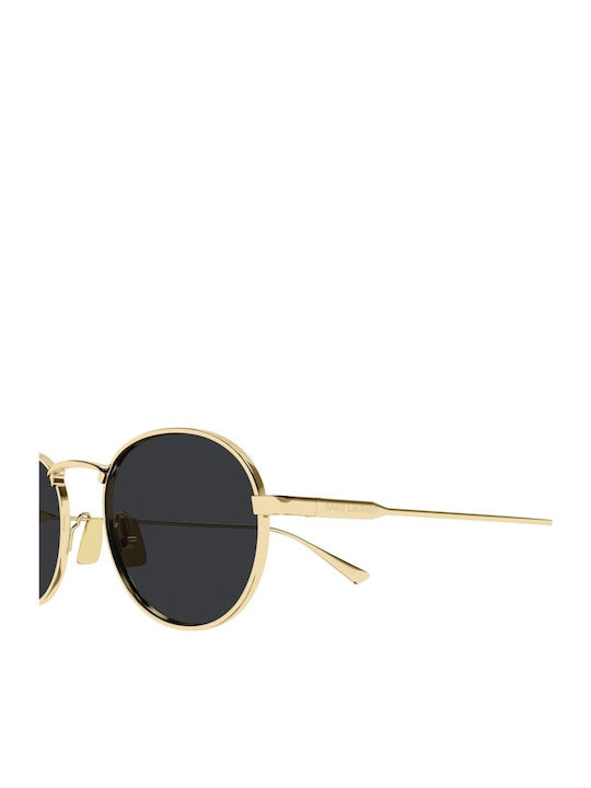 Ysl Unisex Sunglasses with Gold Metal Frame and Black Lens SL 799 003
