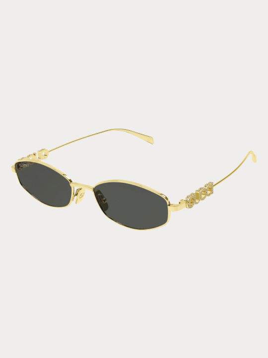 Gucci Damenträger Sonnenbrille mit Goldenem Metallrahmen und Grauen Gläsern GG1802S 001