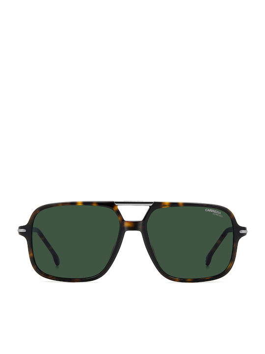 Carrera Men's Sunglasses with Brown Tartaruga Horn-Rimmed Frame and Grey Lenses