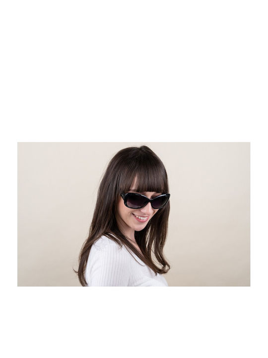 Polaroid Damen Sonnenbrille mit Schwarz Kunststoff Gestell und Schwarz Verlaufsfarbe Polarisiert Linse P8317 KIH/IX