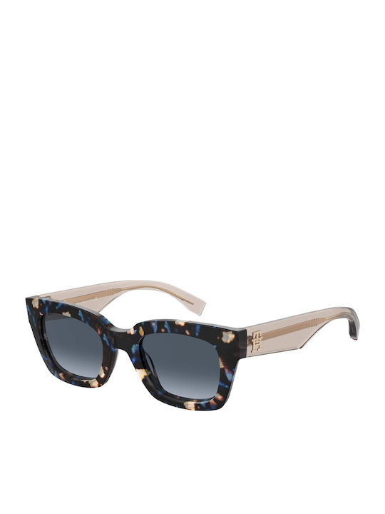Tommy Hilfiger Women’s Sunglasses with Brown Tartaruga Horn-Rimmed Frame and Blue Gradient Lens TH2052/S 1ZN/08