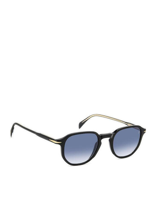 David Beckham Unisex Sunglasses with Black Plastic Frame and Blue Gradient Lens DB 1140/S 807/08