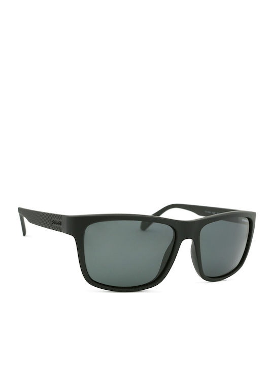 Polaroid Men's Sunglasses with Black Horn-Rimmed Frame and Grey Polarized Lens PLD2058/S 003/M9