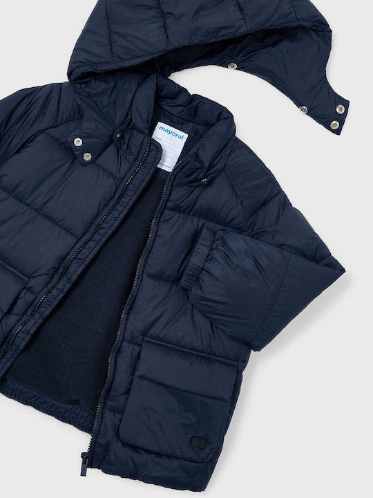 Kids' Quilted Jacket with Hood Navy Blue
