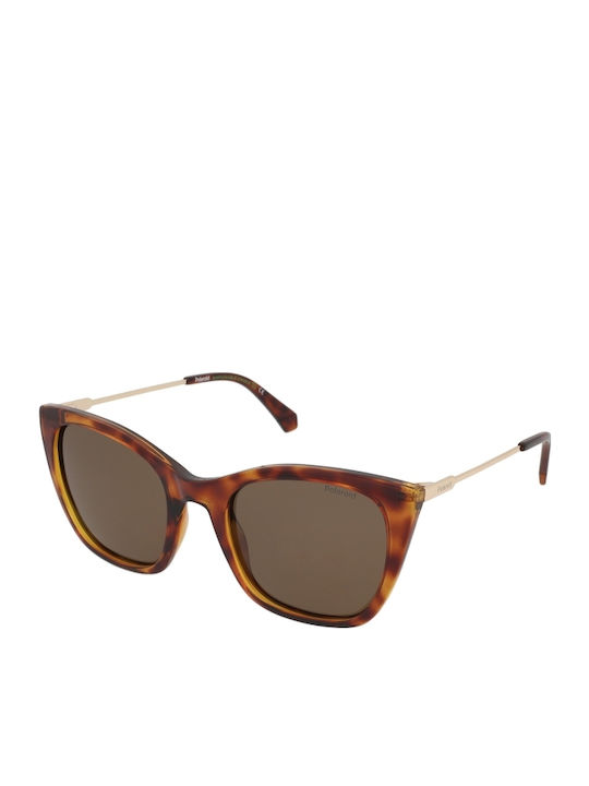 Polaroid Feminini Ochelari de soare cu Maro Tortoise Cadru și Maro Polarized Lentilă PLD4144/S/X 086/SP