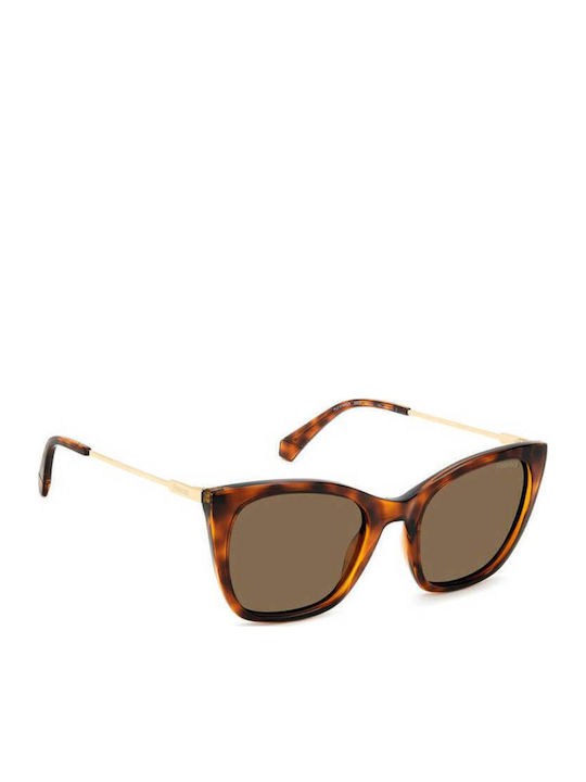 Polaroid Feminini Ochelari de soare cu Maro Tortoise Cadru și Maro Polarized Lentilă PLD4144/S/X 086/SP