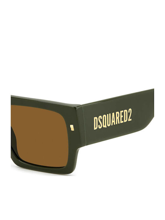 Dsquared2 Unisex Γυαλιά Ηλίου με Πράσινο Κοκκάλινο Σκελετό και Καφέ Φακό D2 0165/S 1ED/70