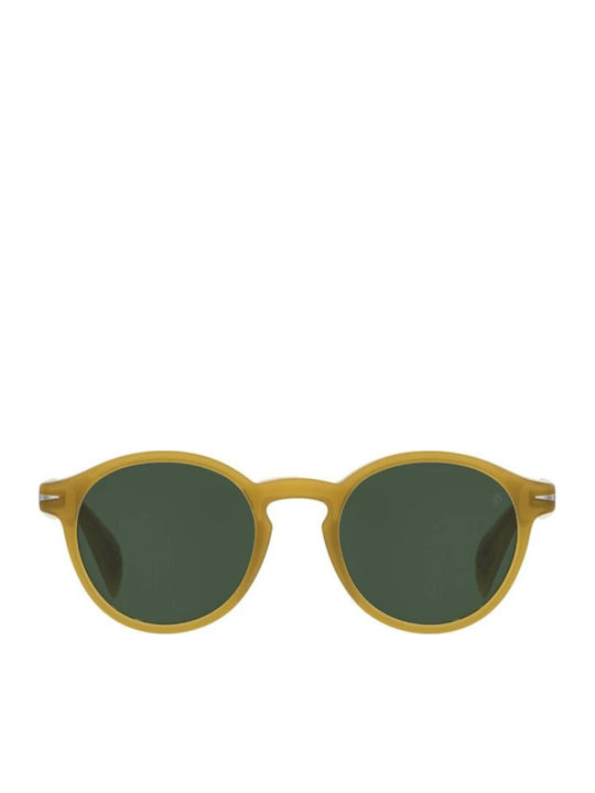 David Beckham Unisex Sunglasses with Yellow Plastic Frame and Green Lens DB 1178/S 40G/QT
