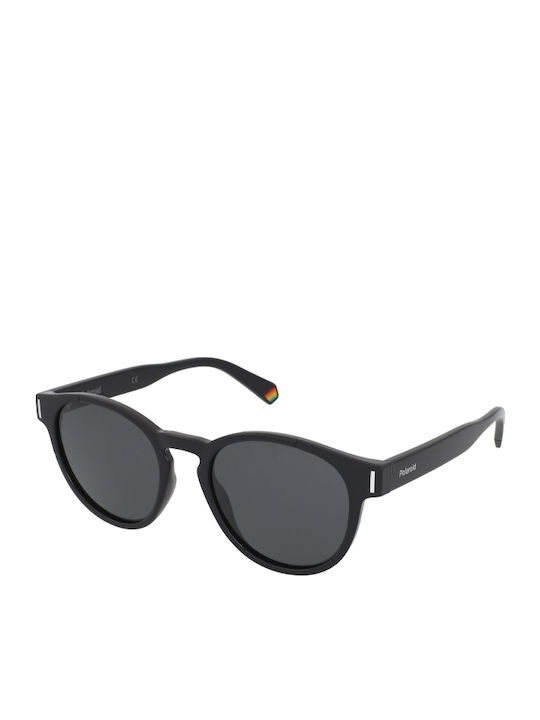 Polaroid Men's Sunglasses With Black Horn-Rimmed Frame And Grey Polarized Lens PLD6175/S 807/M9