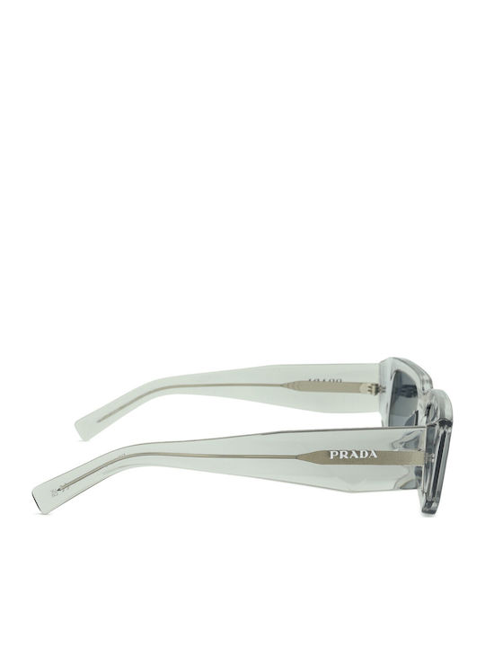 Prada Unisex Sunglasses with Transparent Plastic Frame and Gray Lens PR06YS 12R09T