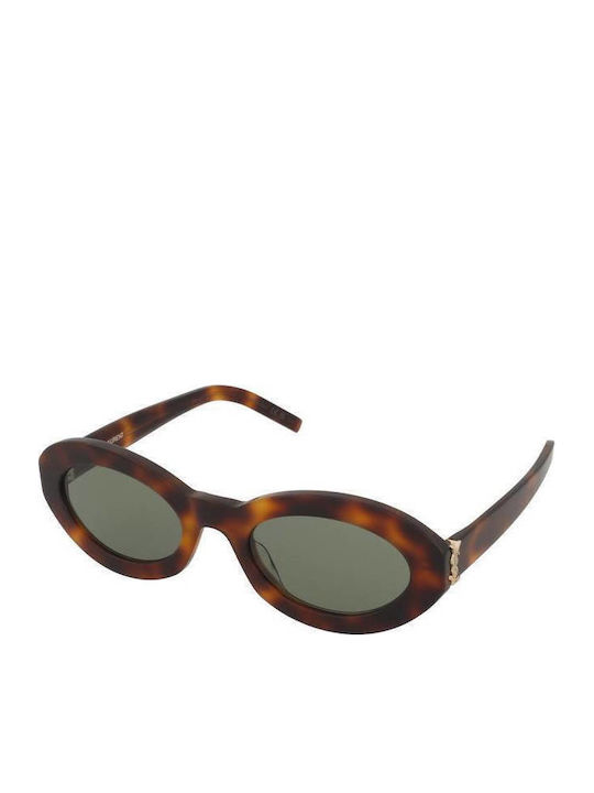 Ysl Feminini Ochelari de soare cu Maro Tortoise Cadru și Verde Lentilă