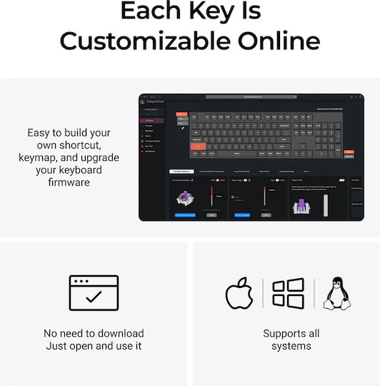 Keychron K10 HE K10H-F1 Fără fir Efect Hall Gaming Tastatură cu Magnetic comutatoare și iluminare RGB (Engleză US)
